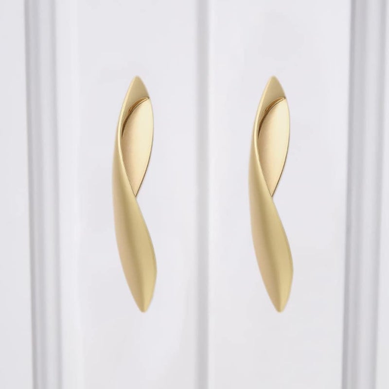 ESreake 4Pcs Arcuate Pulls Handles Knobs,3.8" C-C Modern Elegant Curved Handle Cabinet Pulls,Create a Spatial Aesthetic,S-Shaped Solid Zinc Alloy Drawer Pull (4 Pack, Pearl Gold, 3.8" Hole Centers) - Image 5